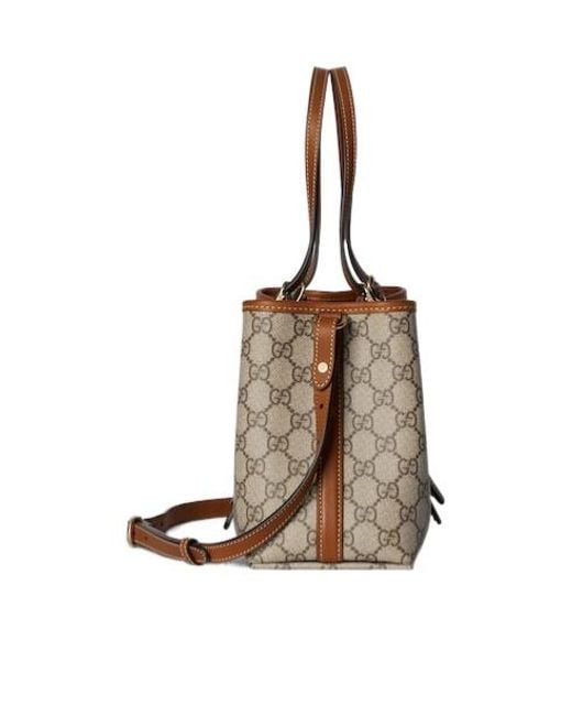 Gucci Brown Gg Emblem Small Tote Bag