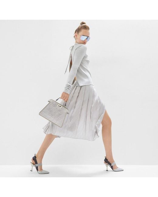 Fendi White Colibrì Slingback Pumps