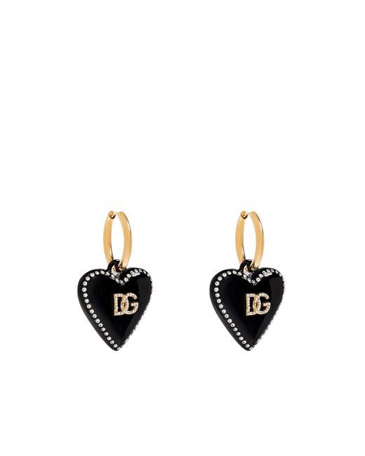 Dolce & Gabbana Black Heart Earrings