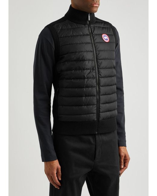 Canada Goose Black Hybridge Knit Quilted Shell Gilet for men