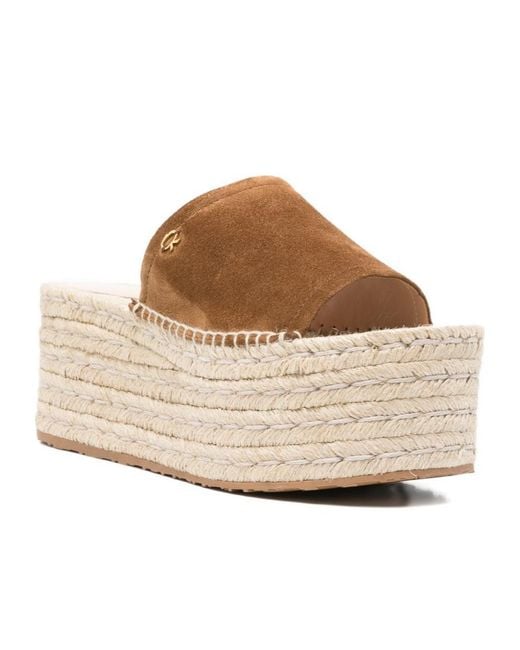 Gianvito Rossi Brown Suede Heeled Espadrilles