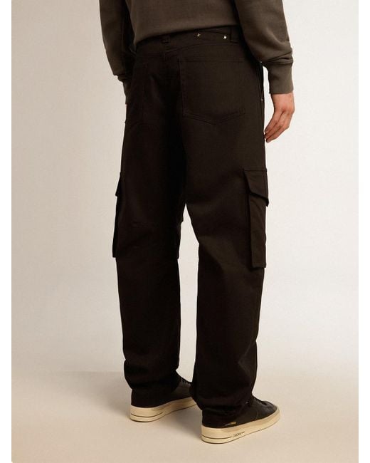 Golden Goose Deluxe Brand Black Straight-Leg Cargo Trousers for men