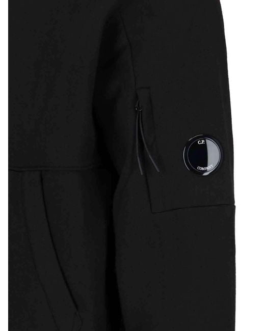 C P Company Black Lens Detailed Drawstring Hoodie for men