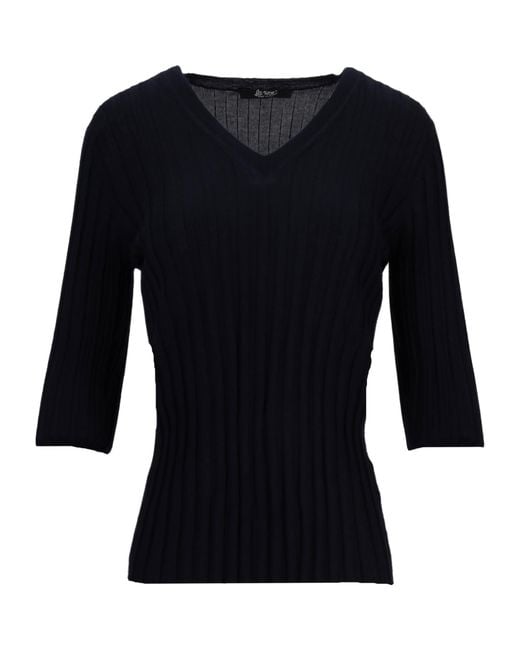 Lela Rose Black V-Neck Sweater