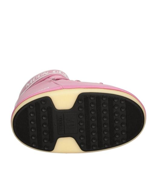 Moon Boot Pink Icon Logo Printed Lace-Up Boots