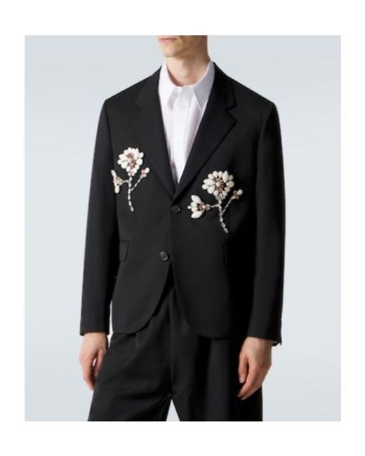 Simone Rocha Blue Embellished Blazer for men