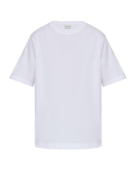 Dries Van Noten White Crewneck Short-Sleeved T-Shirt