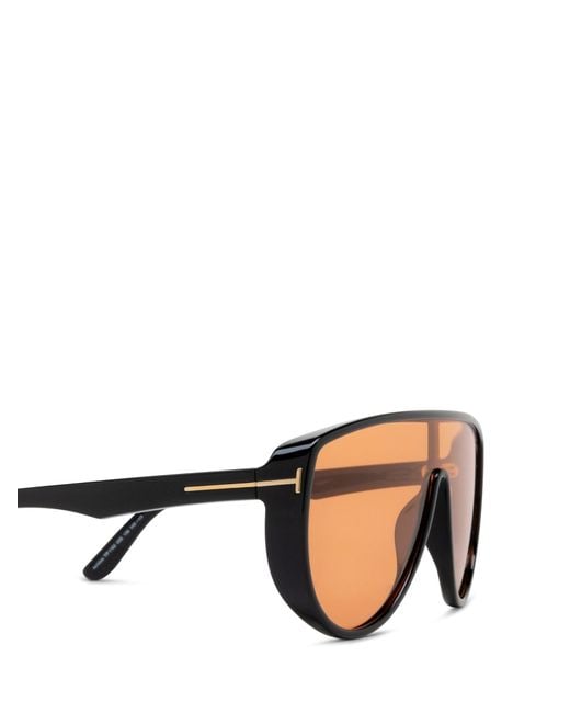 Tom Ford Black Eyewear Pilot Frame Sunglasses for men