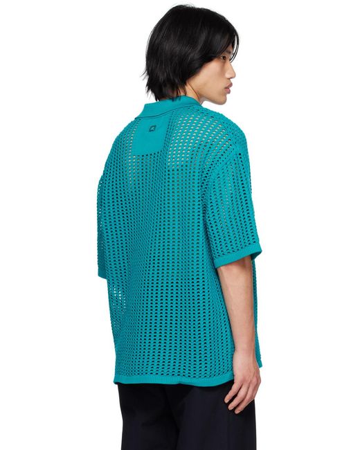Wooyoungmi Blue Shoulder-Length Polo Shirt for men
