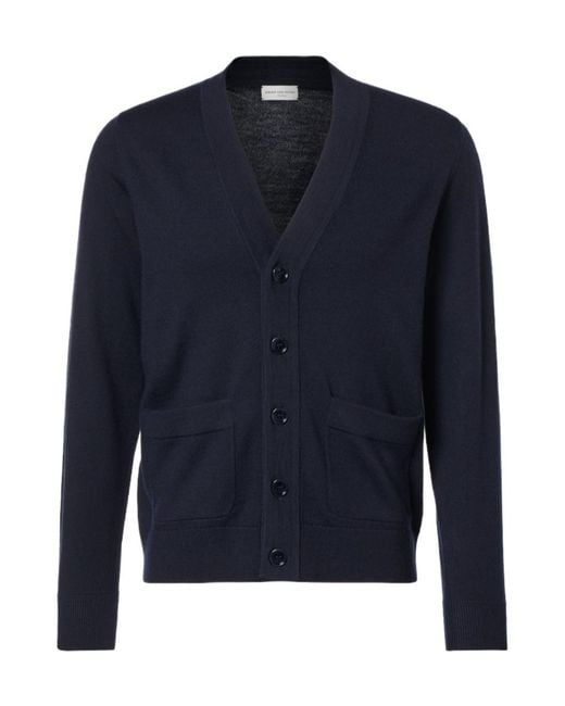 Dries Van Noten Blue Long-Sleeved Sweater for men