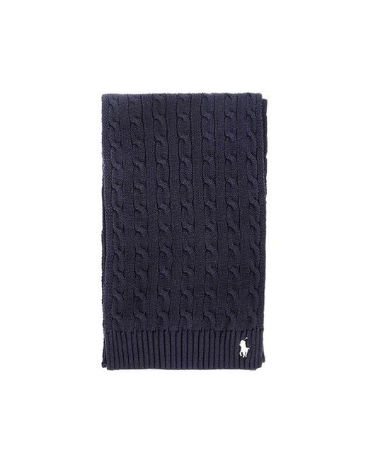 Polo Ralph Lauren Blue Pony Pattern Knitted Scarf