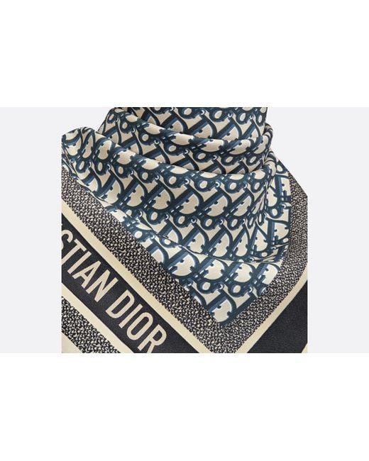 Dior Gray Oblique Twin 70 Square Scarf