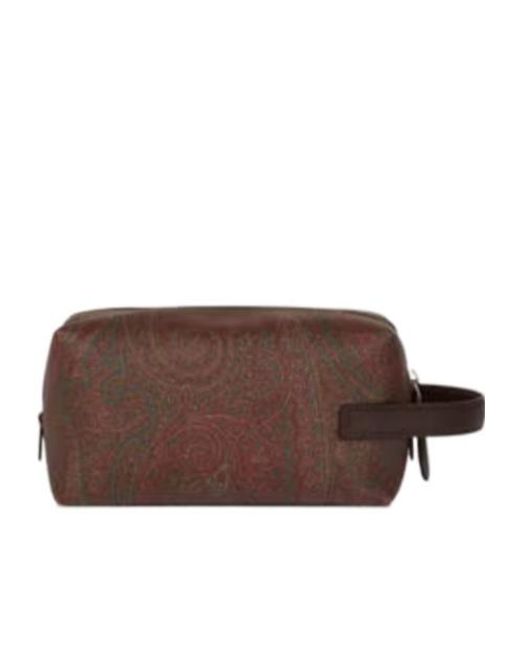 Etro Brown Small Arnica Pouch Bag for men