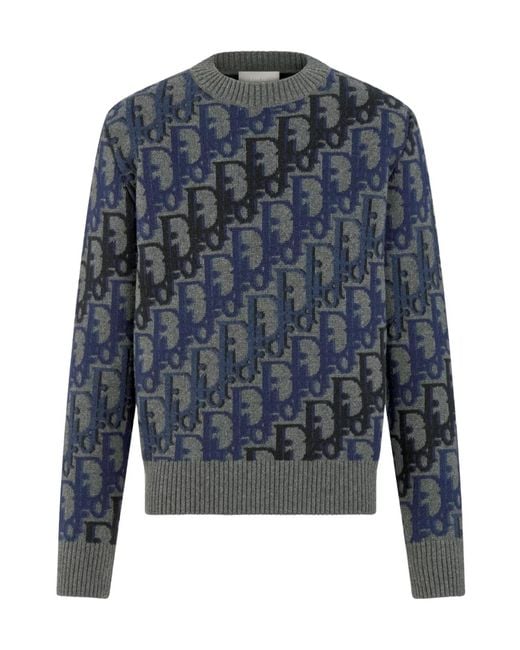 Dior Blue Oblique Sweater for men