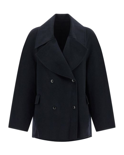 Loulou de Saison Blue Double-Breasted Notch-Lapel Jacket