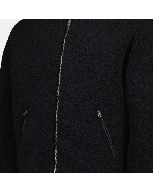 Courreges Black Courrèges Logo-Patch Fleece Bomber Jacket for men