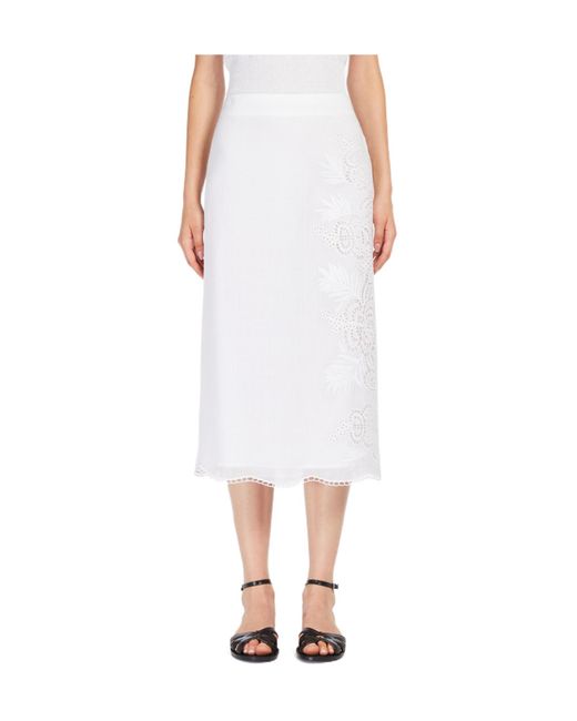 Max Mara White Zipper Skirt