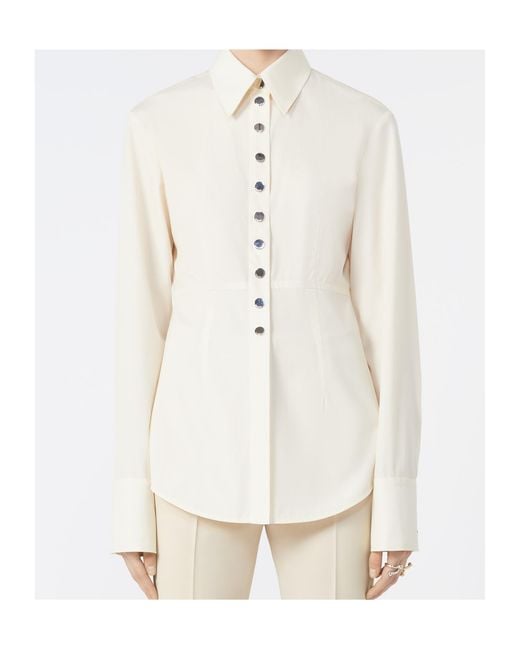 Sportmax White Azoto Button-Up Long-Sleeved Shirt
