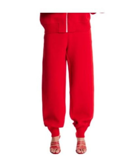 Jil Sander Red Elasticated Track Pants