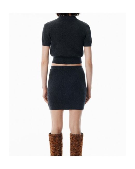 Alexander Wang Blue Logo-Patch Knitted Mini Skirt