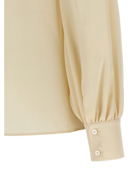 Valentino Natural Bow Detailed Button-Up Blouse