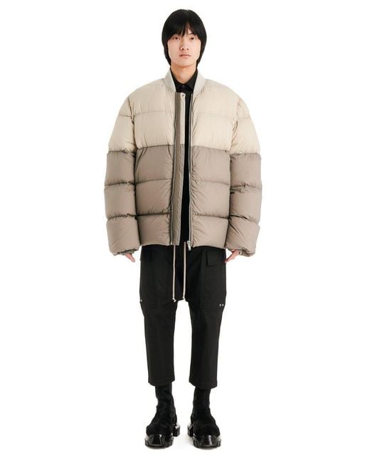Rick Owens Natural Two-Tone Puffer Jacket for men