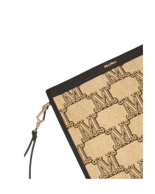 Max Mara Metallic Logo Jacquard Knitted Clutch Bag