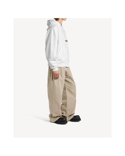 Balenciaga White Cotton Salon De Couture Zip-Up Hoodie for men