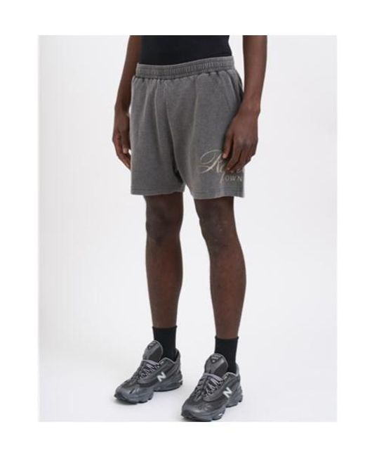 Represent Gray Logo Printed Straight-Hem Shorts for men