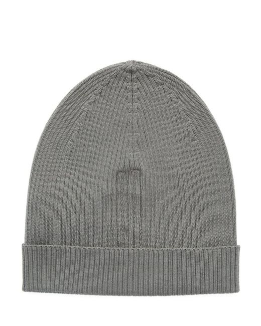 Rick Owens Gray Temple Wool Knit Hat for men