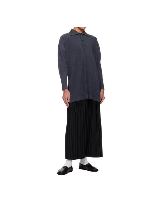 Homme Plissé Issey Miyake Black Pleated Cropped Trousers for men