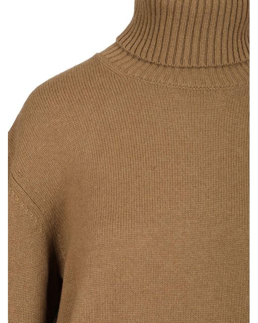 Totême Brown Totême Roll Neck Long Sleeved Jumper