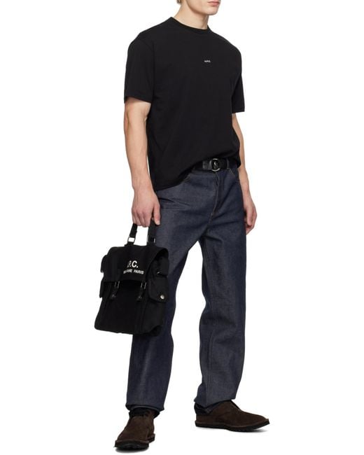 A.P.C. Black Recuperation Foldover Messenger Bag for men