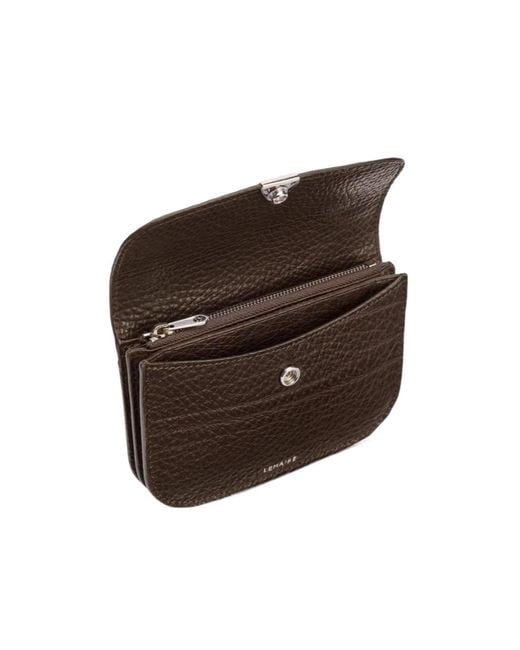 Lemaire Brown Grained-Leather Wallet
