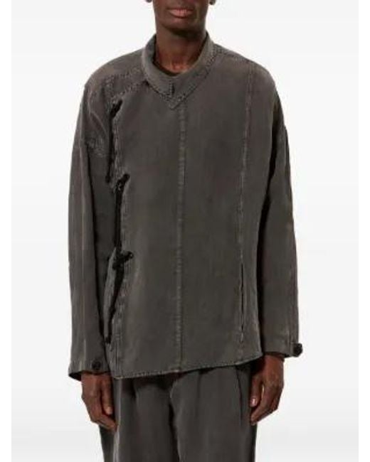Isabel Marant Gray Sinoe Oversized Lace-Up Linen Jacket for men