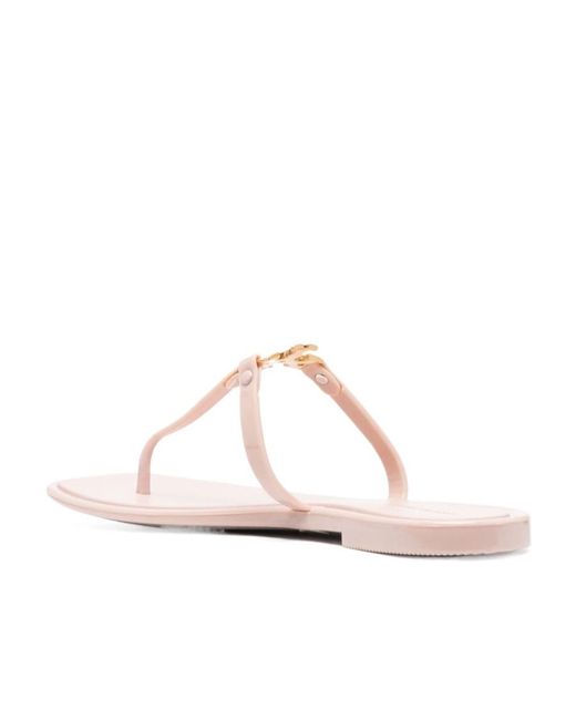 Tory Burch Natural Roxane T-Bar Strap Sandals