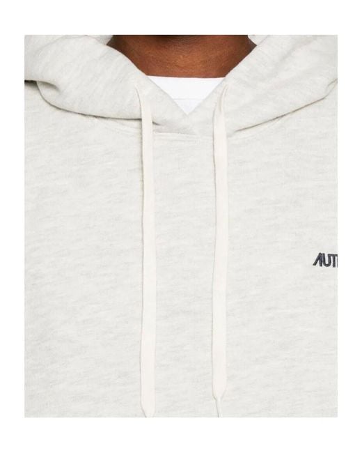 Autry White Logo-Embroidered Drawsting Hoodie