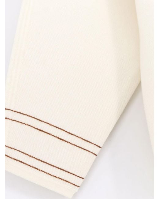Max Mara White Long-Sleeve Knit Top