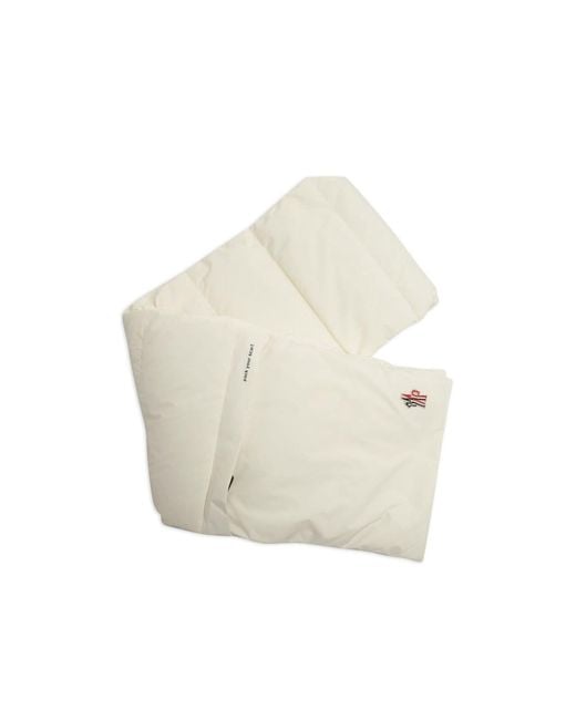 Moncler White Logo Scarf