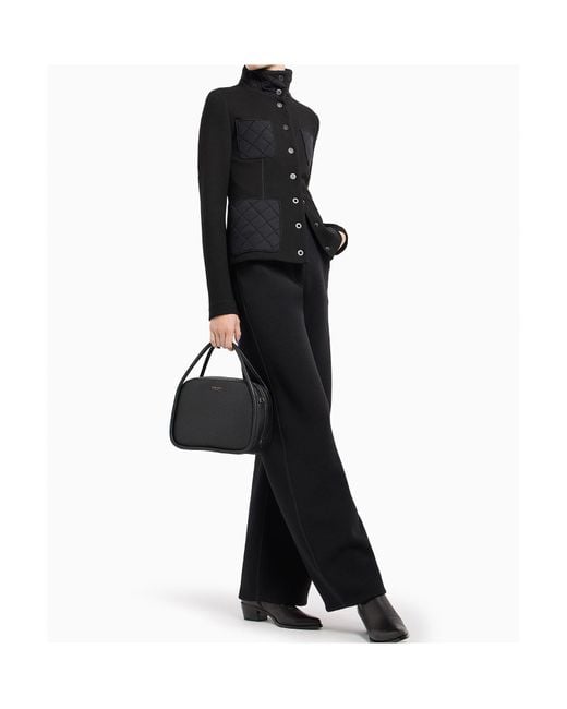 Giorgio Armani Black Asv Knitted Single-Breasted Jacket