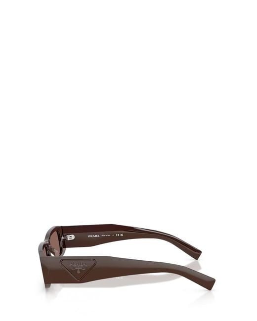 Prada Brown Eyewear Rectangle Frame Sunglasses for men