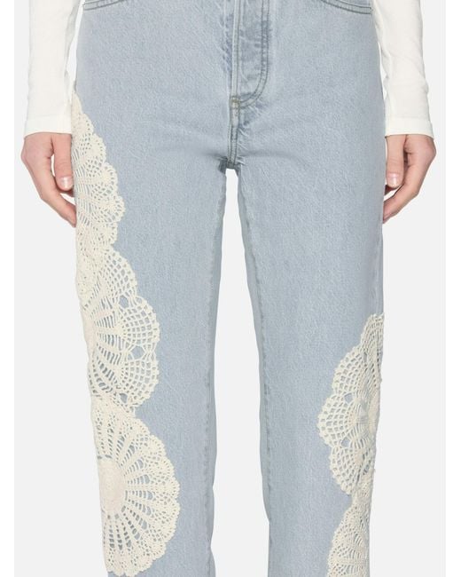 FRAME Gray The Crochet Jeans