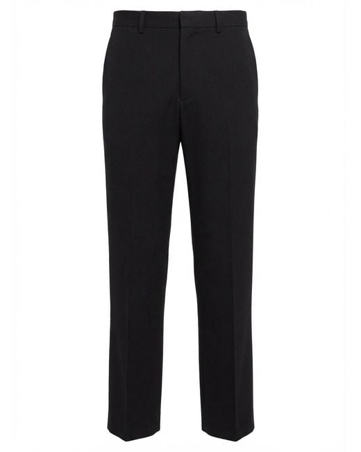 Gucci Black Embroidery Gabardine Pants for men