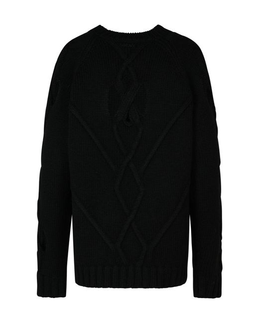 Versace Black Crewneck Blend Jumper for men