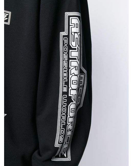 McQ Alexander McQueen Black Logo Pattern Printed Hooded Sweater for men