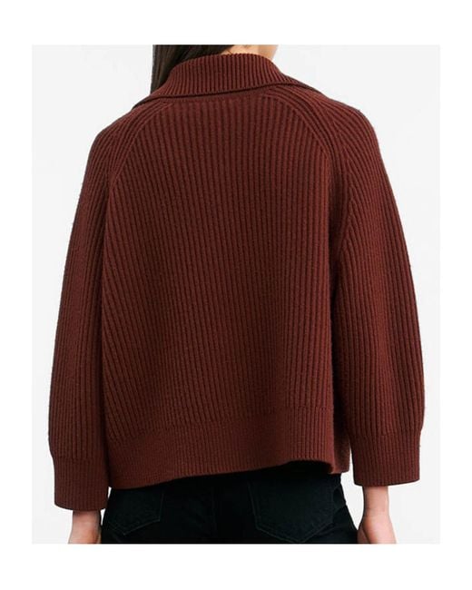 Nili Lotan Brown Deryl Ribbed Cashmere Cardigan