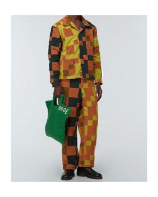 Bode Orange Patchwork Corduroy Pants for men