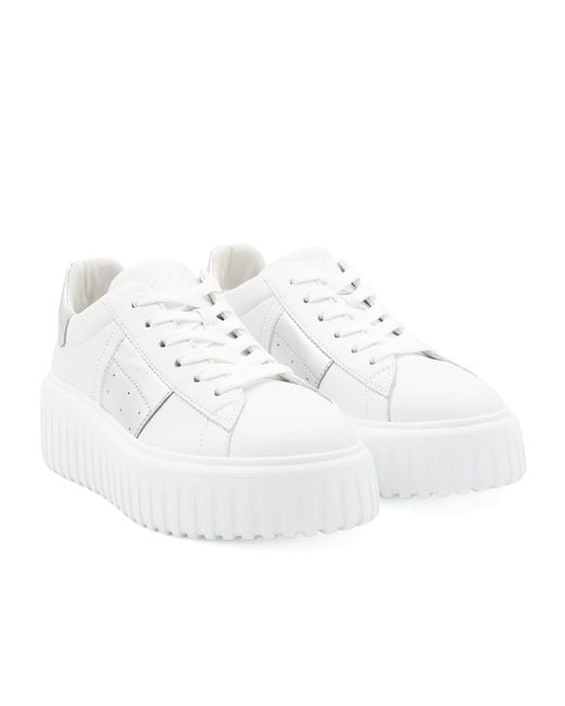 Hogan White Panelled Low-Top Sneakers