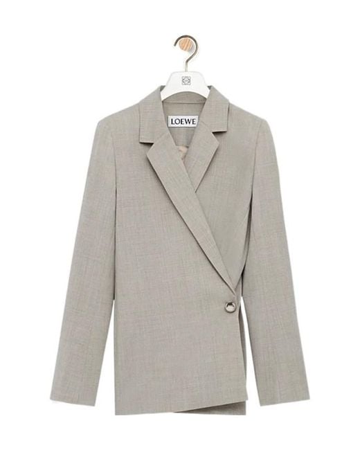 Loewe Gray Single Breasted Long Sleeved Jacket