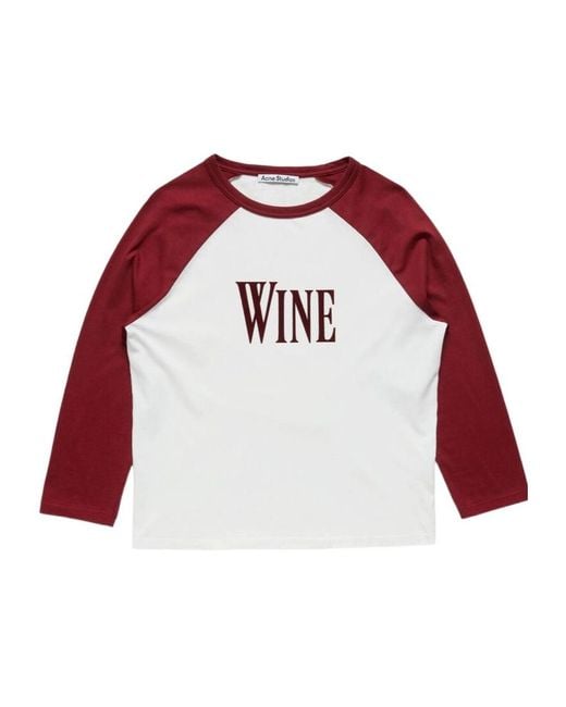 Acne Red Wine Graphic T-Shirt for men